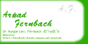 arpad fernbach business card